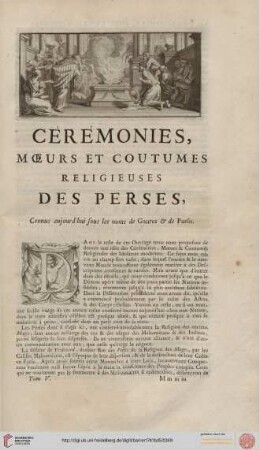 Cérémonies, moers et coutumes religieuses des Perses