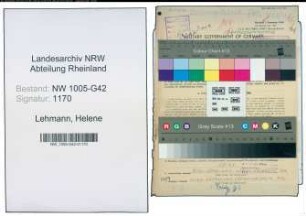 Entnazifizierung Helene Lehmann , geb. 13.07.1894 (Geschaeftsinhaberin)