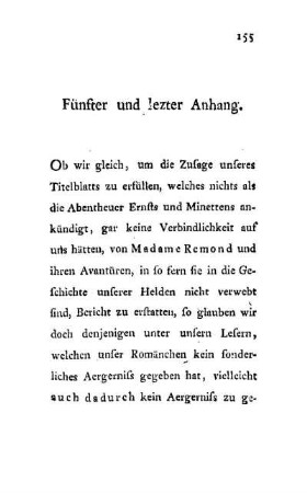 Fünfter und lezter Anhang.