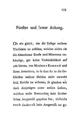 Fünfter und lezter Anhang.