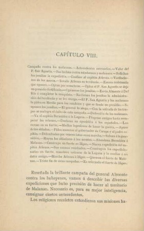 Capítulo VIII. Campana contra los malanaos ...