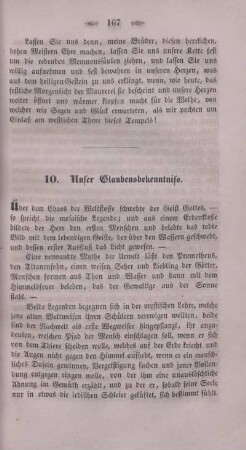 10. Unser Glaubensbekenntniss.