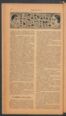 El carnaval en la tierra : Firmas españolas