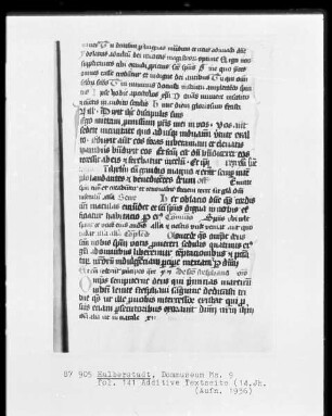 Missale, Ms. 9, folio 141, Additive Textseite