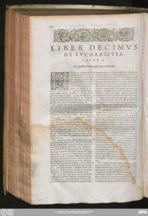 Liber Decimus De Eucharistia.