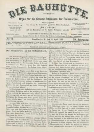 No. 17. Frankfurt a. M., den 22. April 1916. 59. Jahrgang.