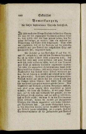 Bemerkungen, die bisher beschriebenen Versuche betreffend.