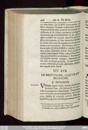 Tit. XVII. De Rebus Sacris, Sanctis Et Religiosis.