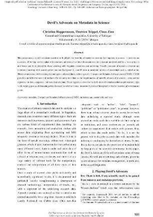 Devil’s advocate on metadata in science