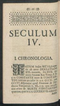 Seculum IV.
