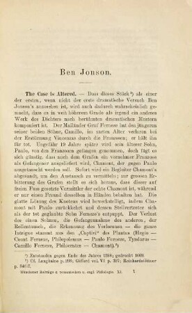 Quellen-Studien zu den Dramen Ben Jonson's, John Marston's und Beaumont's und Fletcher's