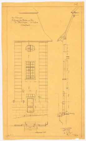Villa Ostermann, Darmstadt Projekt II: Südseite Fassadendetail, 1:25
