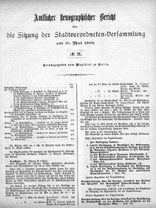 No. 21, 31. Mai 1888