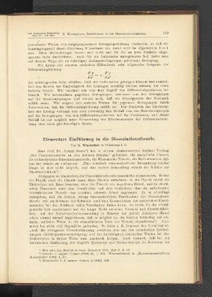 Elementare Einführung in die Dissoziationstheorie.