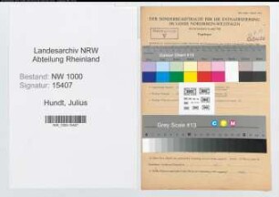 Entnazifizierung Julius Hundt, geb. 25.09.1901 (Handelsvertreter)