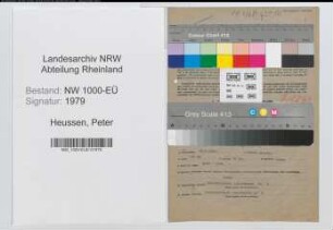Entnazifizierung Peter Heussen, geb. 29.02.1904 (Staedt.Angest.)