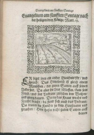 Euangelium am fünfften Sontage nach der heiligen drey Könige/ Matth. 13.