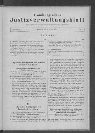 I. Verfügungen des Bundesministers der Justiz