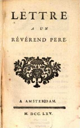 Lettre à un révérend Père
