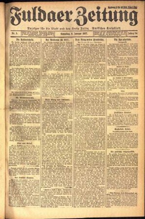 Ausgabe vom Samstag, den 08. Januar 1927.