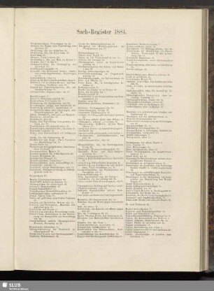 Sach-Register 1884