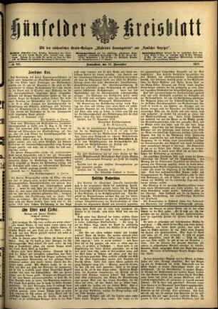 Ausgabe vom Samstag, den 16. November 1912.