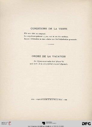 Ordre de la vacation