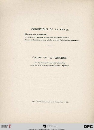 Ordre de la vacation