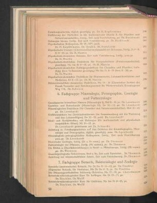 6. Fachgruppe Mineralogie, Petrographie, Geologie und Paläontologie