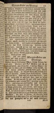 11-22, Morgen-Gebet am Montage; ...