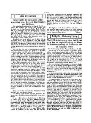 Welche Rechtsänderungen bringt das Reichsgesetz über die religiöse Erziehung der Kinder für den Geltungsbereich der Deklaration vom 21. November 1903?