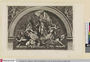 [Waffentrophäe mit Victoria; Trophée d'armes sur lequel la Victoire sonne de la trompette]