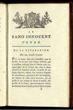 Le Sang Innocent Vengé