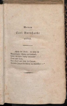 Meinem Carl Bornhardt gewidmet.