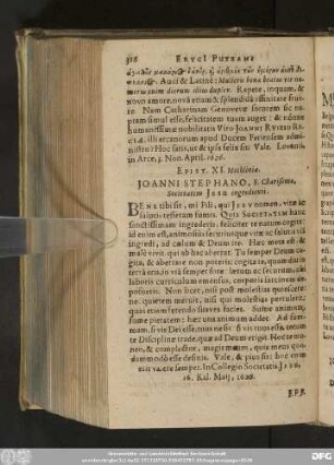 Epist XI. Mechliniae. Ioanni Stephano, F. Charißimo, Societatem Iesu ingredienti.