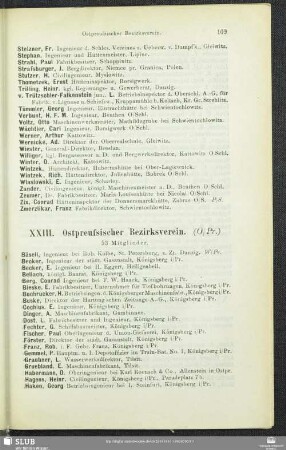 XXIII. Ostpreußischer Bezirksverein.