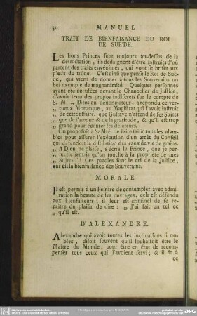 Trait De Bienfaisance Du Roi De Suède