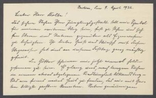 Briefe von Kurt Meinhardt an Georg Kolbe