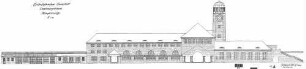 Stuttgart-Bad Cannstatt: Empfangsgebäude Verwaltungsgebäude Längsansicht (Hauptansicht)