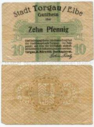 Torgau, Notgeld 10 Pfennig