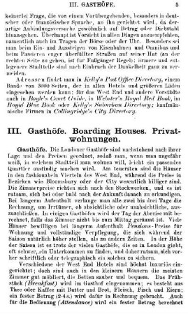 III. Gasthöfe. Pensionen. Privatwohnungen