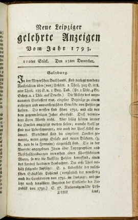 102tes Stück. Den 23ten December.