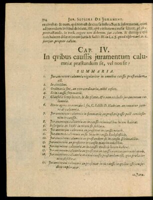 Cap. IV. In quibus caussis iuramentum calumniae praestandum sit, vel non sit?