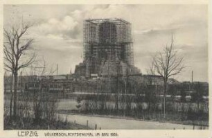 Leipzig: Völkerschlachtdenkmal im Bau 1909