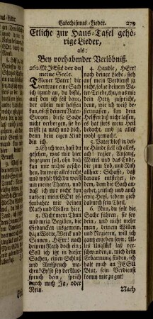 Etliche zur Haus-Tafel gehörige Lieder