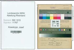 Entnazifizierung Josef Kowalczyk , geb. 27.11.1910 (Lokheizer)