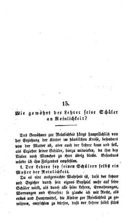 Wie gewöhnt der Lehrer seine Schüler an Reinlichkeit?