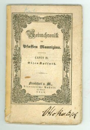 Reimchronik des Paffen Maurizius