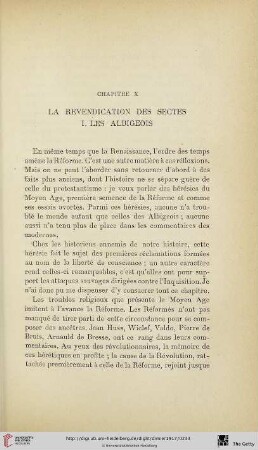 Chapitre X. La revendication des sectes. I. Les albigeois