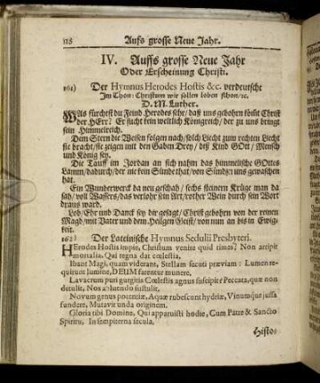 IV. Auffs grosse Neue Jahr Oder Erscheinung Christi
